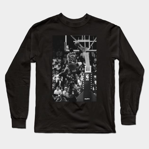 BASKETBALLART -JORDAN BLACK WHITE 1 Long Sleeve T-Shirt by JORDAN-ART23